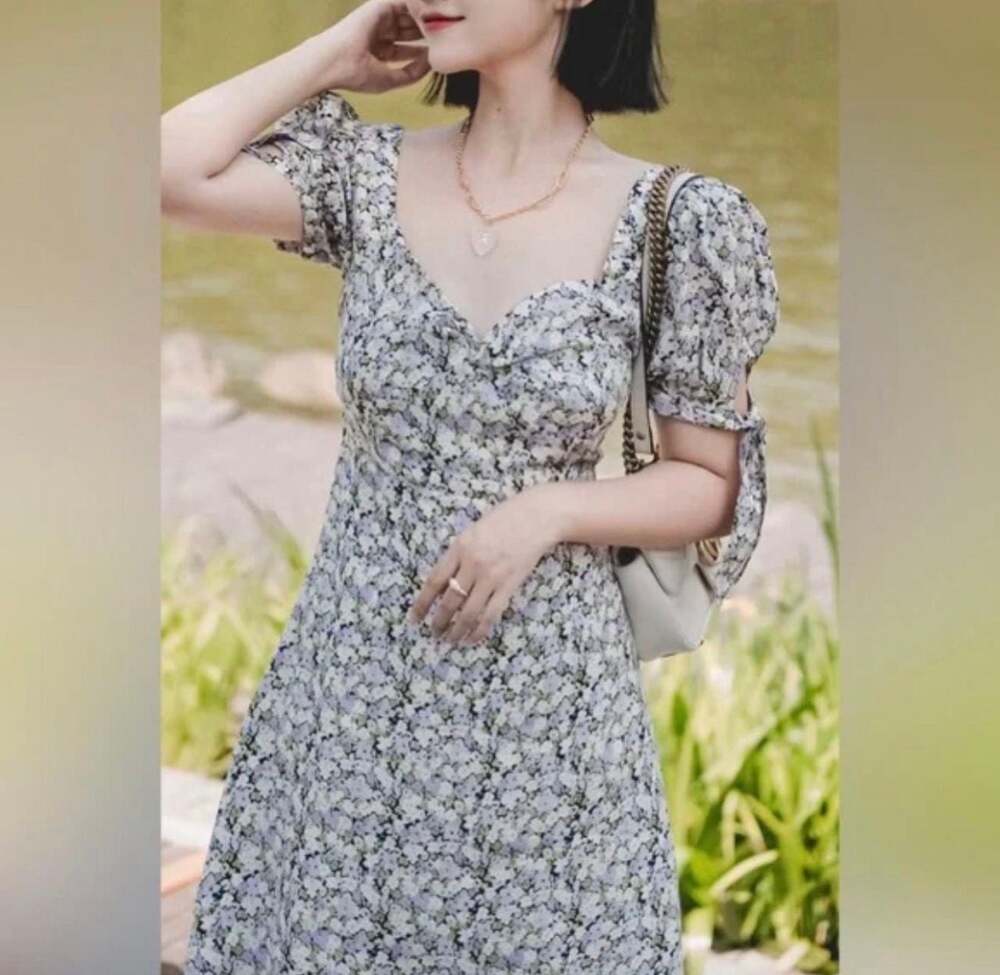 New Petite Studio NYC Zahra Floral Print Puff Sleeve Mini Dress - Picture 8 of 11